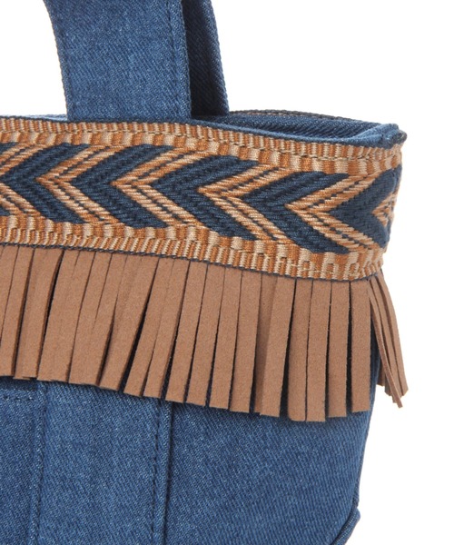 BAYFLOW(ベイフロー)の「フリンジロゴトートS(トートバッグ・レディース・インディゴブルー/ナチュラル・FREE)」の13枚目の写真