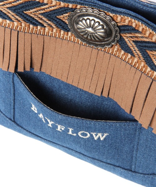 BAYFLOW(ベイフロー)の「フリンジロゴトートS(トートバッグ・レディース・インディゴブルー/ナチュラル・FREE)」の16枚目の写真