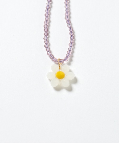 WHO'S WHO gallery（フーズフーギャラリー）の「フラワービーズネックレス（ネックレス・レディース・パープル・FREE）」の7枚目の写真