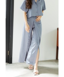 ALEXIA STAM | Satin Wrap Wide Pants/サテンラップワイドパンツ(その他パンツ)