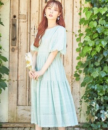 Cookie Chocolate | パフスリーブカットワークレースワンピース《@picaruuuセレクトアイテム》(ワンピース)