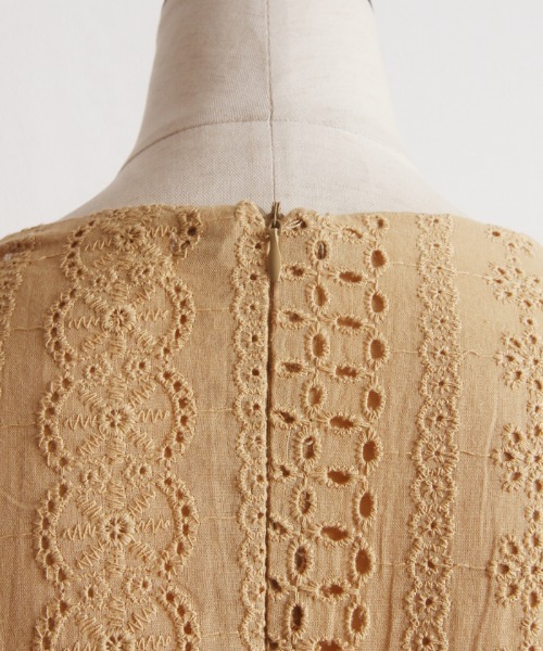 Cookie Chocolate（クッキーチョコレート）の「パフスリーブカットワークレースワンピース《@picaruuuセレクトアイテム》（ワンピース・レディース・イエロー/ミント・M）」の9枚目の写真