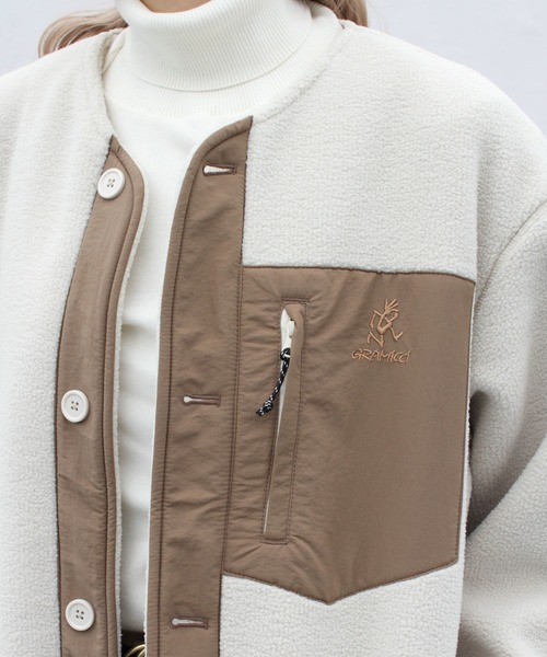 Gramicci（グラミチ）の「GRAMICCI/グラミチ　ボアフリースロングコート　BOA FLEECE LONGCOAT GLJK-21F075（その他アウター・レディース・ブラック/オリーブ/ナチュラル・M）」の20枚目の写真