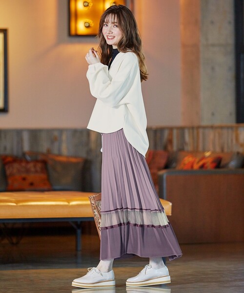 Feroux（フェルゥ）の「【洗える】Nobleプリーツ スカート（スカート・レディース・ベージュ系/ライラック系・2/1）」の3枚目の写真