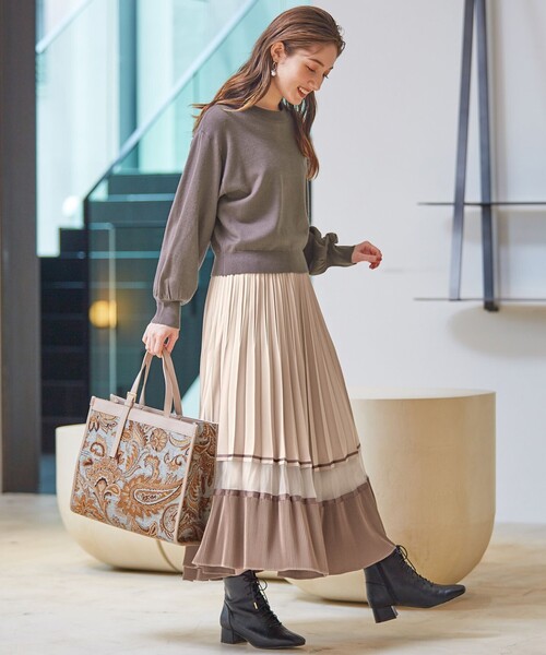 Feroux（フェルゥ）の「【洗える】Nobleプリーツ スカート（スカート・レディース・ベージュ系/ライラック系・2/1）」の9枚目の写真