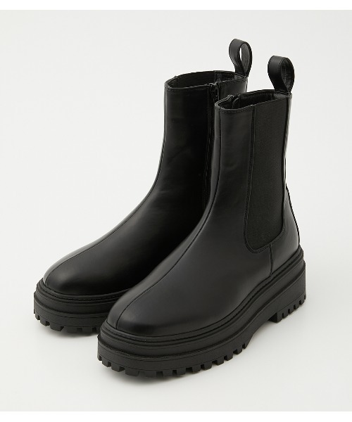 AZUL by moussy（アズールバイマウジー）の「TRACK SOLE SIDE GORE BOOTS/トラックソールサイドゴアブーツ（ブーツ・レディース・ブラック/アイボリー・SMALL/MEDIUM/LARGE/X-LARGE）」の20枚目の写真