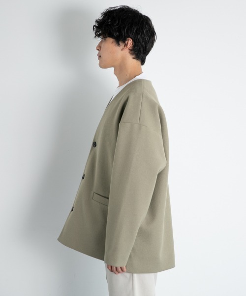 LOWRYS FARM(ローリーズファーム)の「ウールライクノーカラージャケット 950313(ノーカラージャケット・メンズ・ブラウン/オレンジ/グリーン/アイボリー/ブルー・MEDIUM/LARGE)」の13枚目の写真