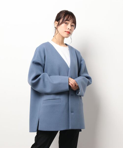 LOWRYS FARM(ローリーズファーム)の「ウールライクノーカラージャケット 950313(ノーカラージャケット・メンズ・ブラウン/オレンジ/グリーン/アイボリー/ブルー・MEDIUM/LARGE)」の22枚目の写真