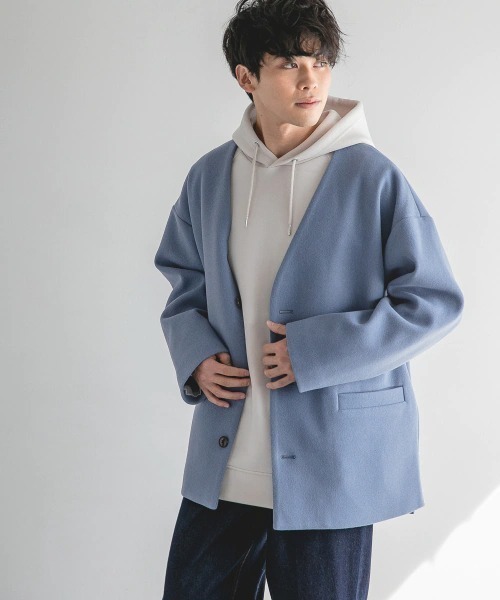 LOWRYS FARM(ローリーズファーム)の「ウールライクノーカラージャケット 950313(ノーカラージャケット・メンズ・ブラウン/オレンジ/グリーン/アイボリー/ブルー・MEDIUM/LARGE)」の19枚目の写真