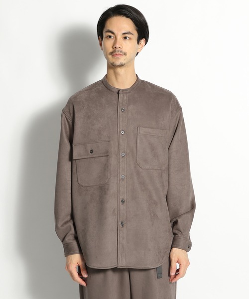 niko and...（ニコアンド）の「フェイクレザーシャツアウター（ノーカラージャケット・メンズ・ブラック/ベージュ・MEDIUM/LARGE）」の18枚目の写真