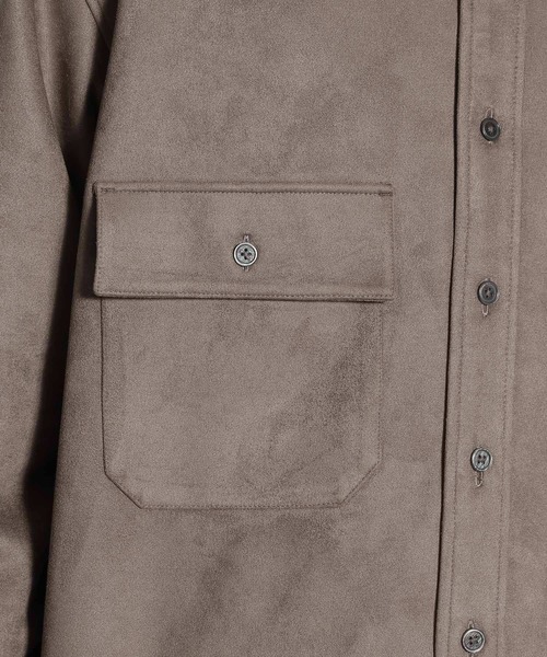 niko and...（ニコアンド）の「フェイクレザーシャツアウター（ノーカラージャケット・メンズ・ブラック/ベージュ・MEDIUM/LARGE）」の12枚目の写真