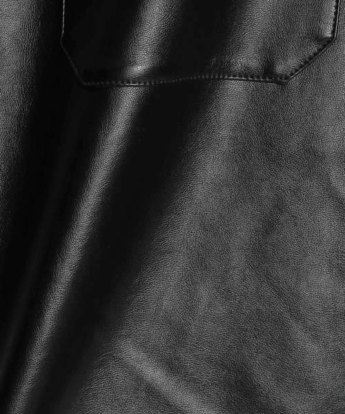 niko and...（ニコアンド）の「フェイクレザーシャツアウター（ノーカラージャケット・メンズ・ブラック/ベージュ・MEDIUM/LARGE）」の17枚目の写真
