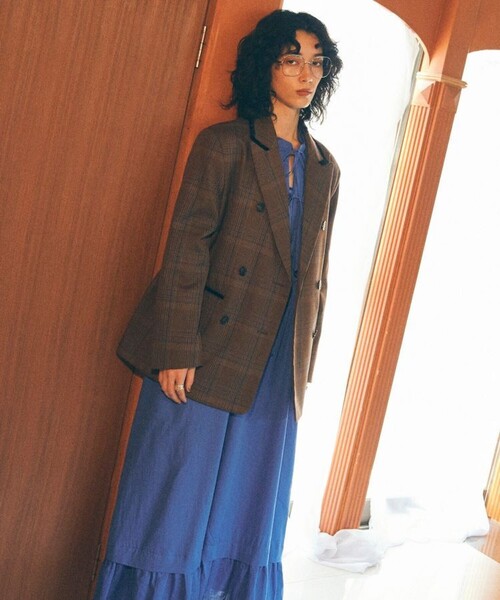 MATURED(マチュアード)の「【MATURED】チェックテーラードジャケット(テーラードジャケット・レディース・ブラウン/グレー・FREE)」の3枚目の写真