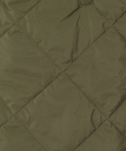 Munich（ミューニック）の「Munich(ミューニック)キルティングタフタ×ダブルニット　ZIPコート（ステンカラーコート・レディース・カーキ/ブラック・SMALL）」の11枚目の写真