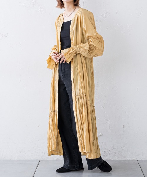 CIAOPANIC TYPY（チャオパニックティピー）の「【付け襟付き】ワッシャーワンピース（ワンピース・レディース・アイボリー/ブラック/イエロー・ONE SIZE）」の3枚目の写真