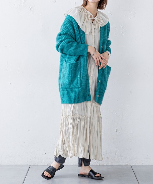 CIAOPANIC TYPY（チャオパニックティピー）の「【付け襟付き】ワッシャーワンピース（ワンピース・レディース・アイボリー/ブラック/イエロー・ONE SIZE）」の4枚目の写真