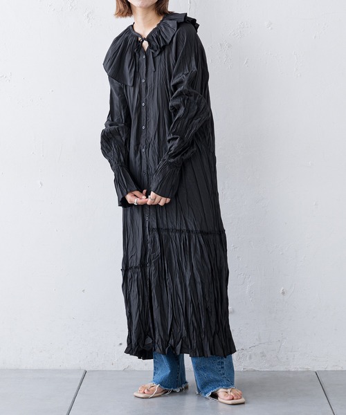 CIAOPANIC TYPY（チャオパニックティピー）の「【付け襟付き】ワッシャーワンピース（ワンピース・レディース・アイボリー/ブラック/イエロー・ONE SIZE）」の13枚目の写真