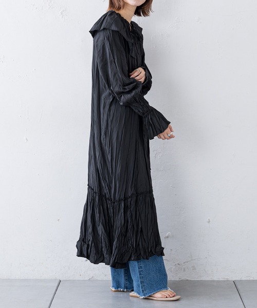 CIAOPANIC TYPY（チャオパニックティピー）の「【付け襟付き】ワッシャーワンピース（ワンピース・レディース・アイボリー/ブラック/イエロー・ONE SIZE）」の15枚目の写真