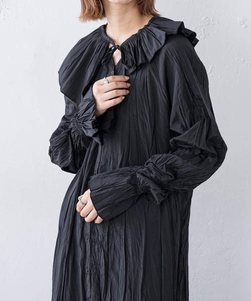 CIAOPANIC TYPY（チャオパニックティピー）の「【付け襟付き】ワッシャーワンピース（ワンピース・レディース・アイボリー/ブラック/イエロー・ONE SIZE）」の16枚目の写真