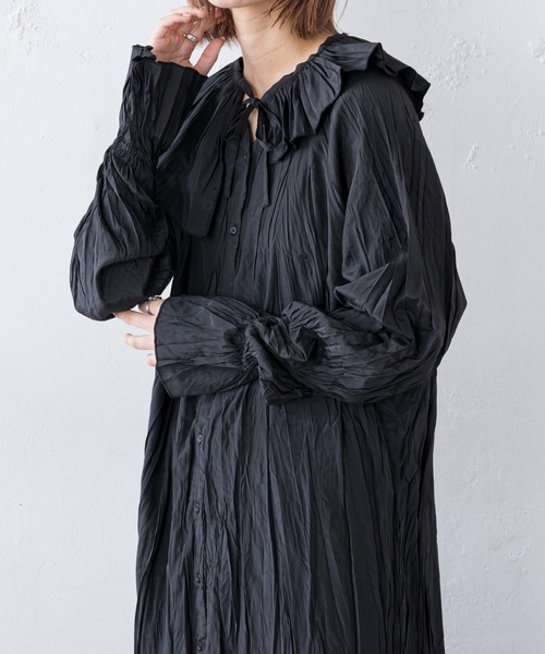 CIAOPANIC TYPY（チャオパニックティピー）の「【付け襟付き】ワッシャーワンピース（ワンピース・レディース・アイボリー/ブラック/イエロー・ONE SIZE）」の17枚目の写真