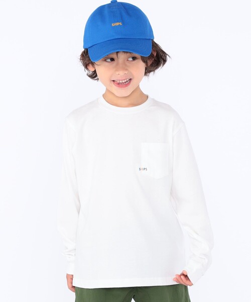 SHIPS（シップス）の「【WEB限定】SHIPS KIDS:100～160cm / ＜家族おそろい＞SHIPS マイクロロゴ ロングスリーブ TEE（Tシャツ/カットソー・キッズ・ホワイト/ブラック/ライトグリーン/ネイビー/キャメル/ピンク/ラベンダー/ホワイト系・100/110/120/130/S/145/M/160）」の3枚目の写真