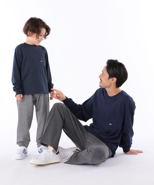 SHIPS（シップス）の「【WEB限定】SHIPS KIDS:100～160cm / ＜家族おそろい＞SHIPS マイクロロゴ ロングスリーブ TEE（Tシャツ/カットソー・キッズ・ホワイト/ブラック/ライトグリーン/ネイビー/キャメル/ピンク/ラベンダー/ホワイト系・100/110/120/130/S/145/M/160）」の5枚目の写真