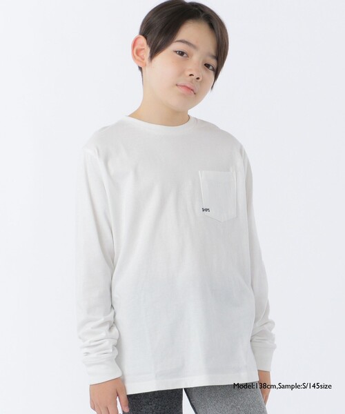 SHIPS（シップス）の「【WEB限定】SHIPS KIDS:100～160cm / ＜家族おそろい＞SHIPS マイクロロゴ ロングスリーブ TEE（Tシャツ/カットソー・キッズ・ホワイト/ブラック/ライトグリーン/ネイビー/キャメル/ピンク/ラベンダー/ホワイト系・100/110/120/130/S/145/M/160）」の11枚目の写真