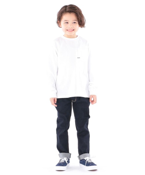 SHIPS（シップス）の「【WEB限定】SHIPS KIDS:100～160cm / ＜家族おそろい＞SHIPS マイクロロゴ ロングスリーブ TEE（Tシャツ/カットソー・キッズ・ホワイト/ブラック/ライトグリーン/ネイビー/キャメル/ピンク/ラベンダー/ホワイト系・100/110/120/130/S/145/M/160）」の12枚目の写真