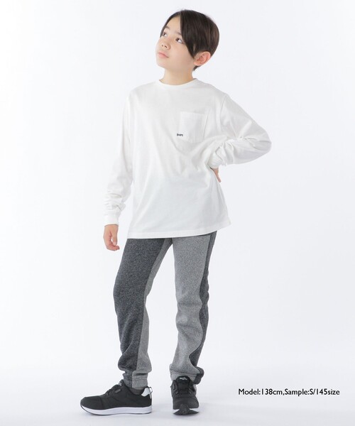 SHIPS（シップス）の「【WEB限定】SHIPS KIDS:100～160cm / ＜家族おそろい＞SHIPS マイクロロゴ ロングスリーブ TEE（Tシャツ/カットソー・キッズ・ホワイト/ブラック/ライトグリーン/ネイビー/キャメル/ピンク/ラベンダー/ホワイト系・100/110/120/130/S/145/M/160）」の13枚目の写真