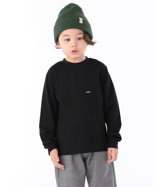 SHIPS（シップス）の「【WEB限定】SHIPS KIDS:100～160cm / ＜家族おそろい＞SHIPS マイクロロゴ ロングスリーブ TEE（Tシャツ/カットソー・キッズ・ホワイト/ブラック/ライトグリーン/ネイビー/キャメル/ピンク/ラベンダー/ホワイト系・100/110/120/130/S/145/M/160）」の20枚目の写真