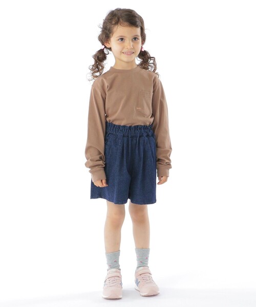 SHIPS（シップス）の「【WEB限定】SHIPS KIDS:100～160cm / ＜家族おそろい＞SHIPS マイクロロゴ ロングスリーブ TEE（Tシャツ/カットソー・キッズ・ホワイト/ブラック/ライトグリーン/ネイビー/キャメル/ピンク/ラベンダー/ホワイト系・100/110/120/130/S/145/M/160）」の11枚目の写真