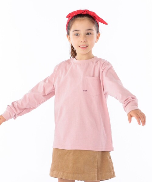 SHIPS（シップス）の「【WEB限定】SHIPS KIDS:100～160cm / ＜家族おそろい＞SHIPS マイクロロゴ ロングスリーブ TEE（Tシャツ/カットソー・キッズ・ホワイト/ブラック/ライトグリーン/ネイビー/キャメル/ピンク/ラベンダー/ホワイト系・100/110/120/130/S/145/M/160）」の13枚目の写真