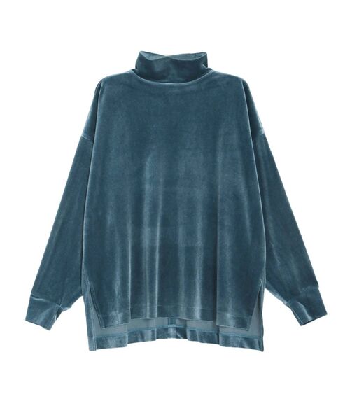 ELENDEEK（エレンディーク）の「ベロアハイネックカットソー（Tシャツ/カットソー・レディース・ライトブルー/ライトグリーン/ブラウン・FREE）」の4枚目の写真