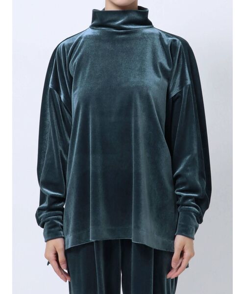 ELENDEEK（エレンディーク）の「ベロアハイネックカットソー（Tシャツ/カットソー・レディース・ライトブルー/ライトグリーン/ブラウン・FREE）」の5枚目の写真