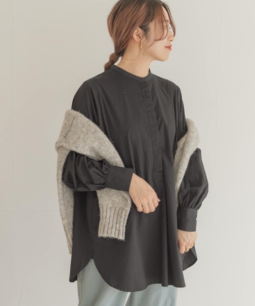 ITEMS URBANRESEARCH（アイテムズ アーバンリサーチ）の「ヒヨクシャツチュニック（シャツ/ブラウス・レディース・ブラック/オフホワイト/カーキ・FREE）」の3枚目の写真
