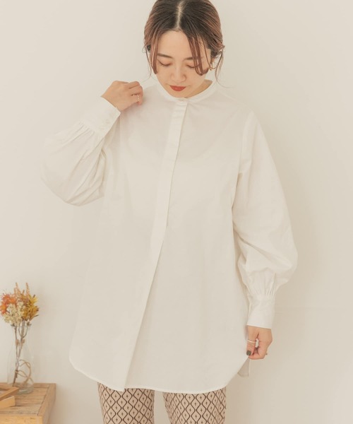 ITEMS URBANRESEARCH（アイテムズ アーバンリサーチ）の「ヒヨクシャツチュニック（シャツ/ブラウス・レディース・ブラック/オフホワイト/カーキ・FREE）」の11枚目の写真