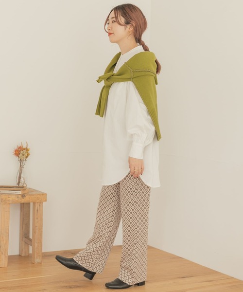 ITEMS URBANRESEARCH（アイテムズ アーバンリサーチ）の「ヒヨクシャツチュニック（シャツ/ブラウス・レディース・ブラック/オフホワイト/カーキ・FREE）」の8枚目の写真