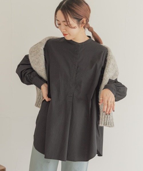 ITEMS URBANRESEARCH（アイテムズ アーバンリサーチ）の「ヒヨクシャツチュニック（シャツ/ブラウス・レディース・ブラック/オフホワイト/カーキ・FREE）」の14枚目の写真