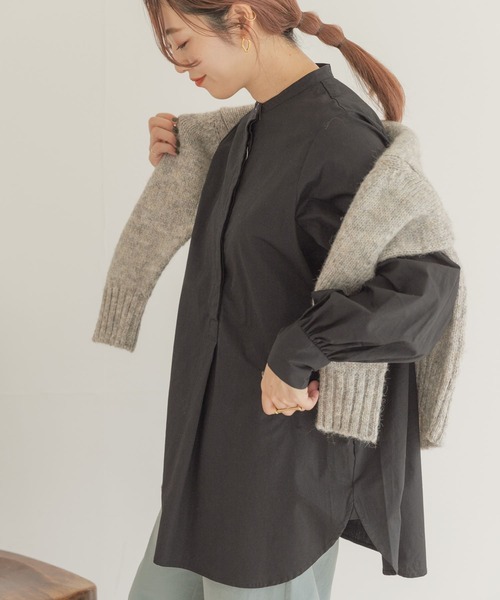 ITEMS URBANRESEARCH（アイテムズ アーバンリサーチ）の「ヒヨクシャツチュニック（シャツ/ブラウス・レディース・ブラック/オフホワイト/カーキ・FREE）」の5枚目の写真