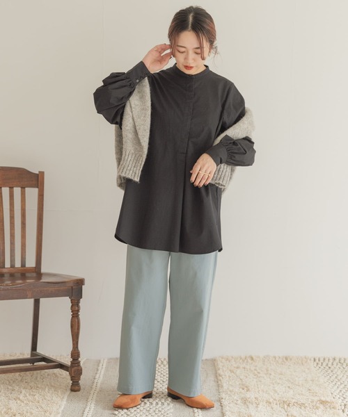 ITEMS URBANRESEARCH（アイテムズ アーバンリサーチ）の「ヒヨクシャツチュニック（シャツ/ブラウス・レディース・ブラック/オフホワイト/カーキ・FREE）」の12枚目の写真