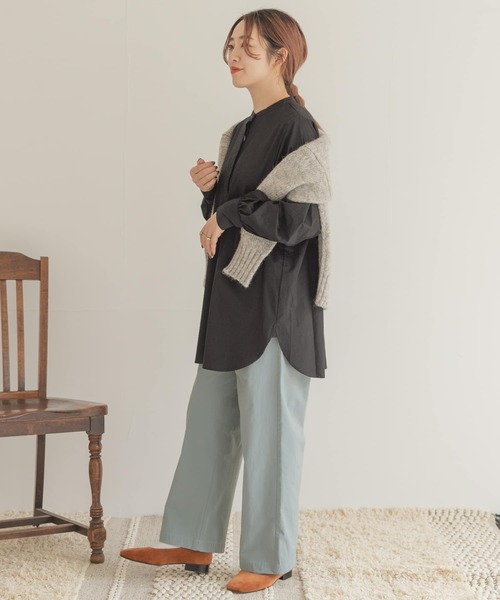 ITEMS URBANRESEARCH（アイテムズ アーバンリサーチ）の「ヒヨクシャツチュニック（シャツ/ブラウス・レディース・ブラック/オフホワイト/カーキ・FREE）」の9枚目の写真