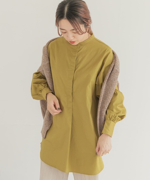 ITEMS URBANRESEARCH（アイテムズ アーバンリサーチ）の「ヒヨクシャツチュニック（シャツ/ブラウス・レディース・ブラック/オフホワイト/カーキ・FREE）」の18枚目の写真