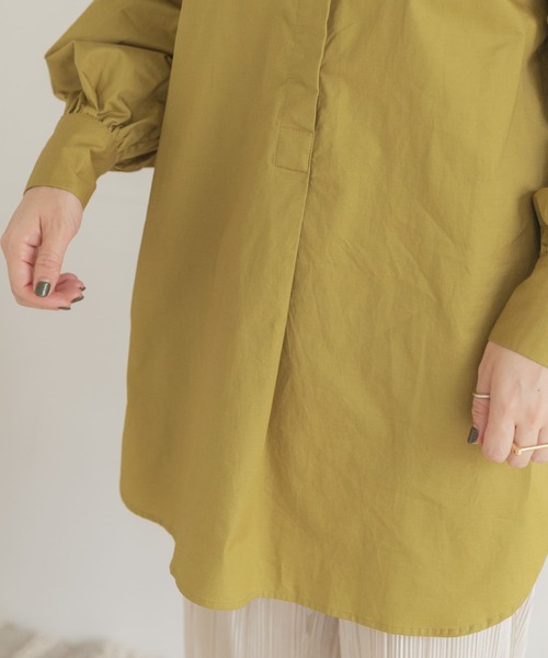 ITEMS URBANRESEARCH（アイテムズ アーバンリサーチ）の「ヒヨクシャツチュニック（シャツ/ブラウス・レディース・ブラック/オフホワイト/カーキ・FREE）」の6枚目の写真