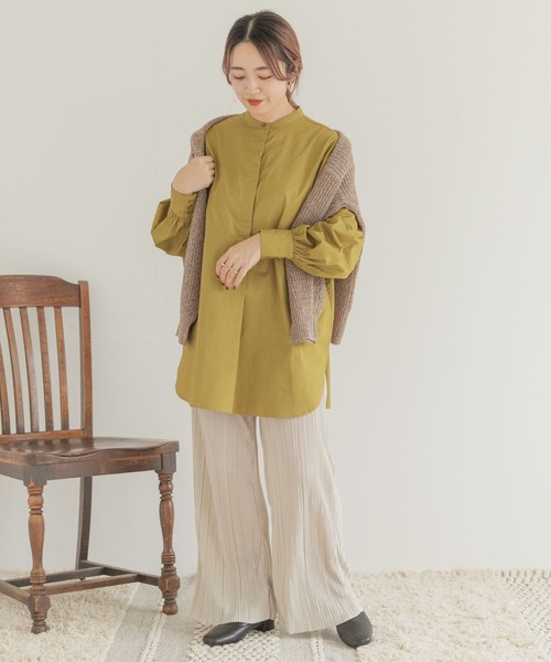 ITEMS URBANRESEARCH（アイテムズ アーバンリサーチ）の「ヒヨクシャツチュニック（シャツ/ブラウス・レディース・ブラック/オフホワイト/カーキ・FREE）」の19枚目の写真