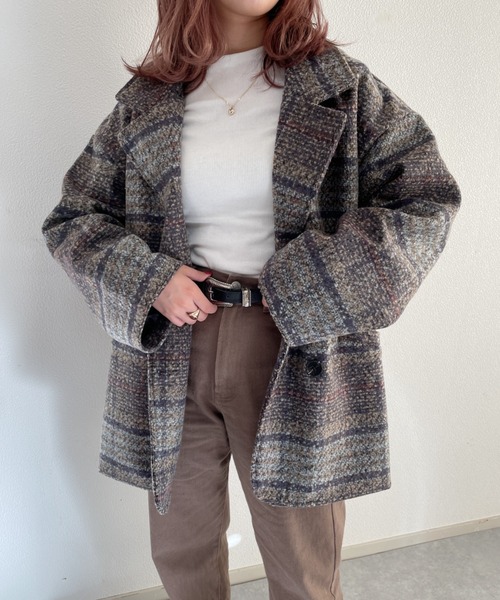 nemne store（ネンネストア）の「チェックショートコート