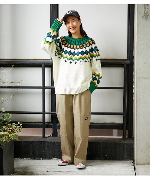 RODEO CROWNS WIDE BOWL(ロデオクラウンズワイドボウル)の「DICKIES Double Knee Work パンツ(チノパンツ・レディース・パープル/グリーン/ブラウン/ベージュ・MEDIUM/SMALL)」の7枚目の写真