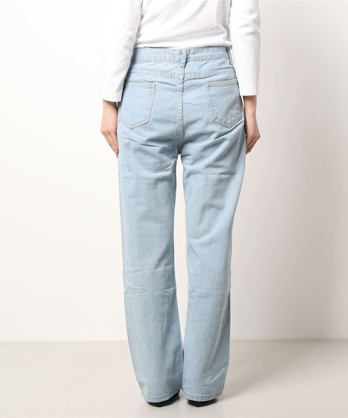 Lace Ladies(レースレディース)の「デニムパンツ ワイドレッグ モップパンツ(デニムパンツ・レディース・ブルー/ダークグレー/ネイビー/ブラック・S/L/M/XL)」の5枚目の写真