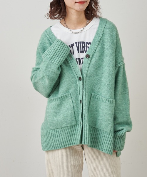 CIAOPANIC TYPY(チャオパニックティピー)の「スポンディッシュカラーニットカーディガン(カーディガン/ボレロ・レディース・ライトグレー/ピンク/ブルー/グリーン・ONE SIZE)」の18枚目の写真