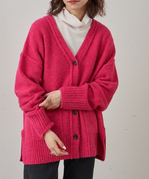 CIAOPANIC TYPY(チャオパニックティピー)の「スポンディッシュカラーニットカーディガン(カーディガン/ボレロ・レディース・ライトグレー/ピンク/ブルー/グリーン・ONE SIZE)」の15枚目の写真