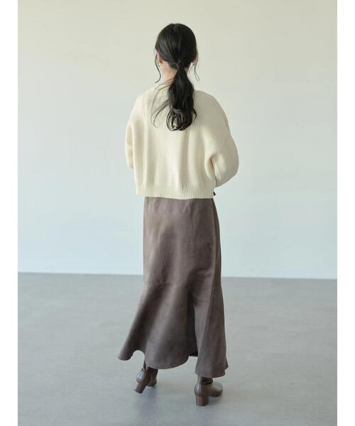 earth music&ecology（アースミュージックアンドエコロジー）の「フェイクスエード切替えスカート＊（スカート・レディース・ブラウン/グレイッシュベージュ・S/M）」の10枚目の写真